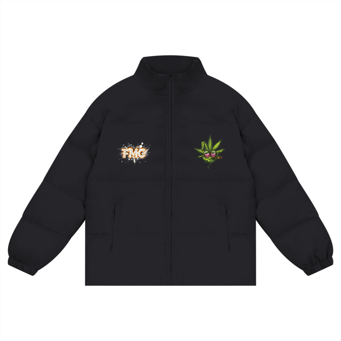 Fashionable Zip-Up Puffer Jacket