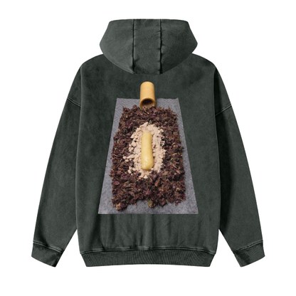 Lazy Leaf Acid Washed Zip-Up Hoodie