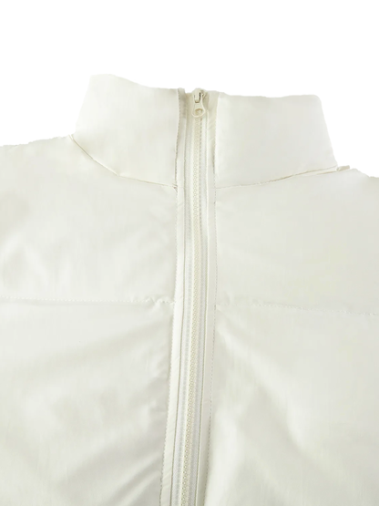 Fashionable Zip-Up Puffer Jacket
