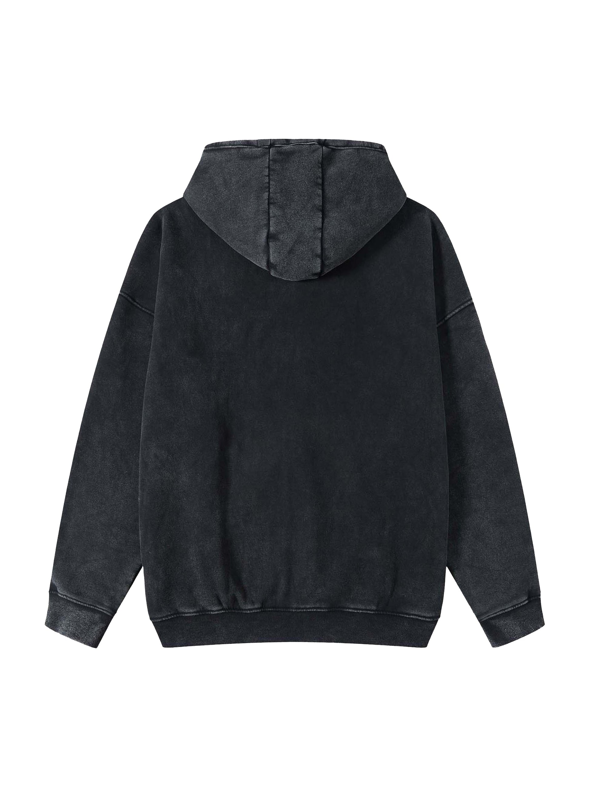 Lazy Leaf Acid Washed Zip-Up Hoodie