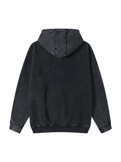 Lazy Leaf Acid Washed Zip-Up Hoodie